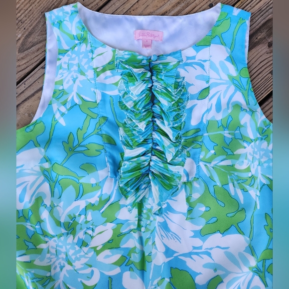 Lilly pulitzer sleeveless blouse sz 4 - Picture 2 of 7